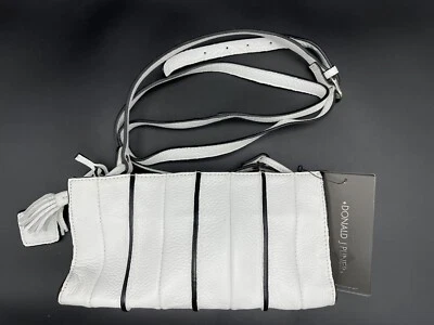 Cartera Bandolera Donald J. Pliner Cuero Blanco/Negro Borlas Grano Guijarro Berit Foto 1 de 4