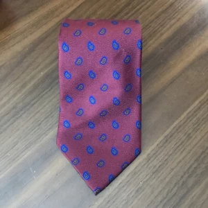 Corbata de lujo Ben Silver roja y azul cachemira 100 % seda para hombre INGLATERRA - Imagen 1 de 7