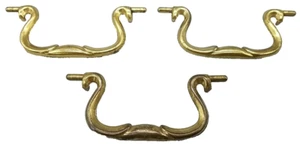 Bail Handle CB-1844 For Drop Pull Repair Aged Brass 3-7/8" Length Vintage 3Pc - Picture 1 of 6