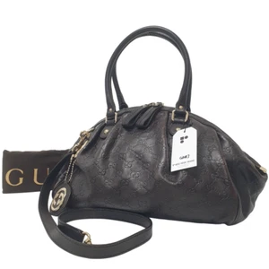 GUCCI Handbag Leather BRW 223974 Guaranteed Genuine Daily With Dust Bag GA183 - Picture 1 of 12