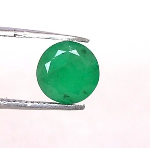 6.50 mm Certified Natural Emerald Round Cut 1.34 CTS Untreated Loose Gemstone - Picture 1 of 6