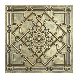 Simulate metalize Cellar wall panel Drop in ceiling tile PL09 ancient gold 10pcs - Picture 1 of 23