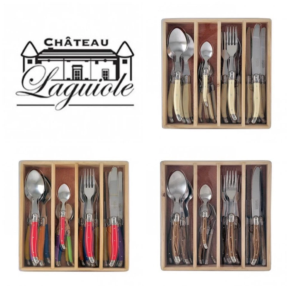 Chateau Laguiole French Design Cutlery Set 24pcs Stainless Steel Dinner Bulk - Image 1 of 4