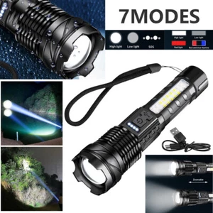 Most Powerful 9500000LM LED Flashlight USB Rechargeable Tactical Torch Spotlight - Picture 1 of 18