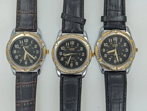 Lot of 3 Lorus Men's Quartz Watches V515-6C40 Leather Band Vintage 1990s AS IS - Picture 1 of 4