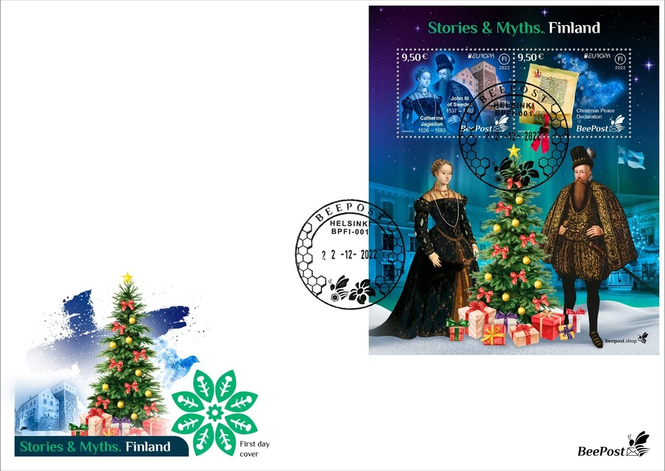 EUROPA Myths & Legends Christmas FDC Stamps 2022 BeePost Finland First Day Cover - Image 1 of 1