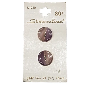Streamline Vintage Buttons Lilac Bone Variegated #3447 Sz 24 5/8" Two Hole K1220 - Picture 1 of 13