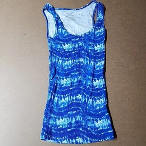 Faded Glory Tie Dye Tank Top Women’s XS 0-2 Blue - Sleeveless Shirt Summer Beach - Picture 1 of 5
