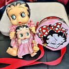 2 poupées vintage Betty Baby Boop 9 pouces et 5 pouces de haut + étain rose avec bandoulière ! 