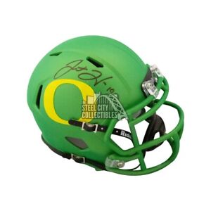 Justin Herbert Autographed Oregon Apple Green Speed Mini Football Helmet BAS COA