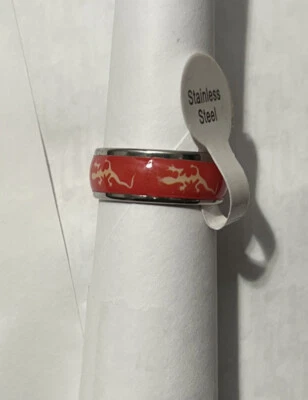 Orange Band With Lizards Size 7 Unisex Fashion Piece Stainless Steel - Image 1 of 3