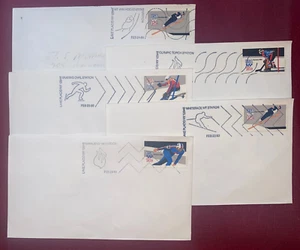JOHN'S DEALS - LOT OF 10 DIFFERENT 1980 WINTER OLYMPICS POSTMARKS - Picture 1 of 2