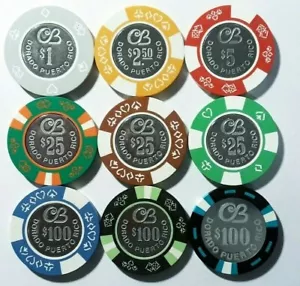 Set 9 CERROMAR HOTEL CASINÒ Dorado PUERTO RICO CB Bud Jones MONETA Centro lotto - Foto 1 di 7
