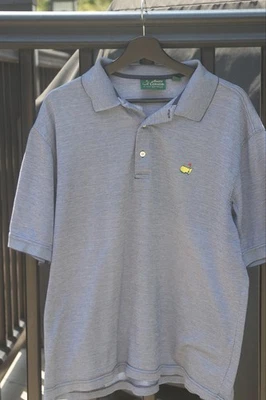 Vtg Masters Golf Polo Shirt Men Sz Large Augusta Amen Corner White & Blue Foto 1 de 4