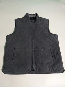 Peter Millar Crown Suede Quilted Suede Blue Vest Sz XL - Picture 1 of 7
