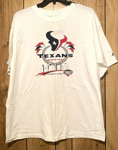 NUEVO CON ETIQUETAS HOUSTON TEXANS XL 2002 Temporada Inaugural Adidas Camisa Blanca Manga Corta - Imagen 1 de 5