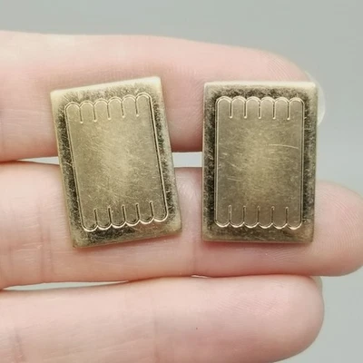 Gemelos Kreisler vintage de oro amarillo de 14 k superposición placa rectángulo parte posterior de bala Foto 1 de 4