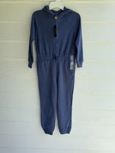Polo Ralph Lauren Girls Blue Terry Hooded Jumpsuit NWT Size 6X Msrp 79.50$ - Picture 1 of 9