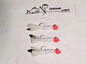 Maschera da pesca 3 - 1/4 oz Flash rosso brillante bianco con lama di salice Walleye Lake trota - Foto 1 di 6