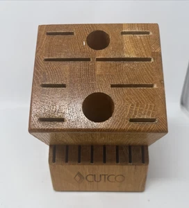 CUTCO Oak 18 Slot Homemaker Knife Block ~ Solid Wood ~ USA - Picture 1 of 6