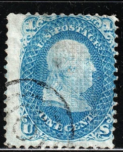 #92 US 1 CENT BLAU FRANKLIN MIT F GRILL - GEBRAUCHT - N/G - FEIN - SEHR GUTER ZUSTAND - Bild 1 von 1