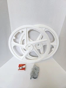 20" PVC BMX Mag White 5 Spoke Wheelset w/ Hub, Freewheel Front & Rear New - Picture 1 of 2