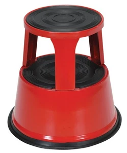 Vestil STEP-17-R Taburete Escalón Rodante de Acero, 17-1/8" de Altura, 500 libras de Capacidad, Rojo - Imagen 1 de 1