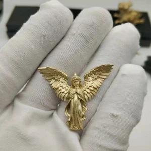 Angel's Wings Pendant Guardian Little Angel Brass Pendant Cupid Metal Ornament - Picture 1 of 27