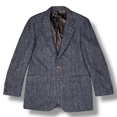 Blazer Harris Tweed incrível marrom escuro lã academia preppy clássico 42L vintage - Imagem 1 de 4