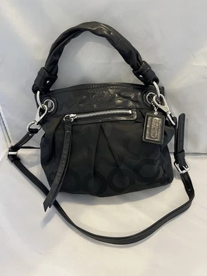 Coach Parker Shoulder Bag Black Canvas and Leather Crossbody Purse - Image 1 of 4