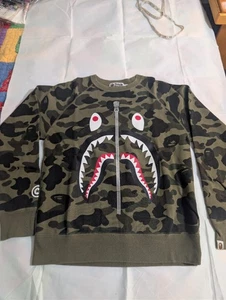 Pre-Owned Bape Green Shark Face ABC Camo WGM Size M A Bathing Ape Fits True - Picture 1 of 14