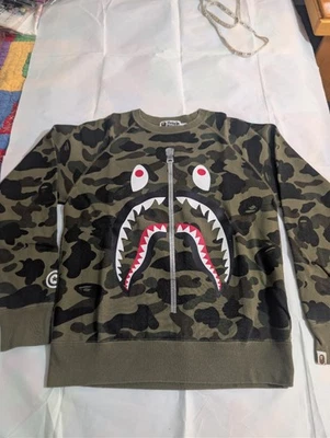 Pre-Owned Bape Green Shark Face ABC Camo WGM Size M A Bathing Ape Fits True - Image 1 of 4