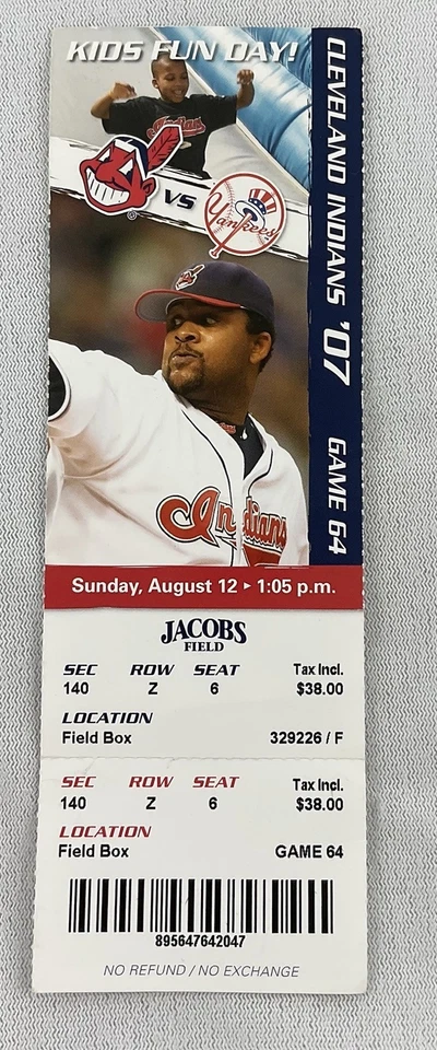 MLB 2006 07/03 New York Yankees at Cleveland Indians Boleto-Jason Giambi HR Foto 1 de 1