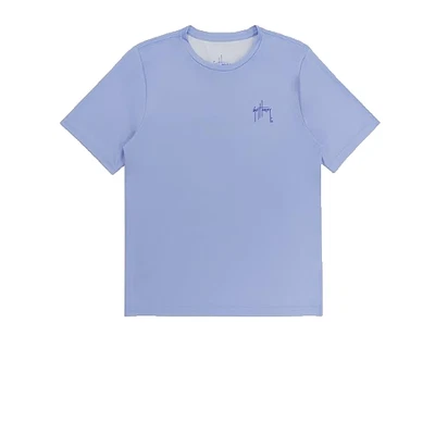 Camisa de rendimiento de manga corta para niño Guy Harvey con 30+ UPF, azul polvo, XL Foto 1 de 4