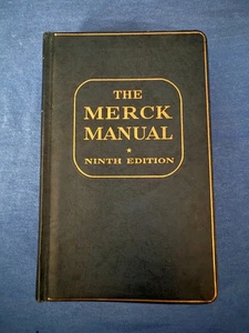 1956 The Merck Manual of Diagnosis and Therapy Hardcover Book 9th Ed. Quick Tabs - Picture 1 of 12