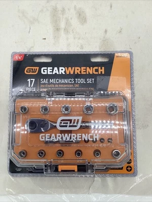 GearWrench 1/4 дюйма 17 шт. набор механических инструментов SAE GWSWS14SAE17 - Изображение 1 из 3