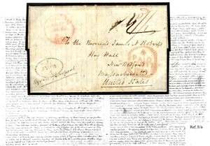 GB/USA TRANSATLANTIC Cover Historic MISSIONARY LETTER Contents New Bedford S239 - Picture 1 of 20