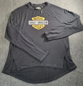 HARLEY DAVIDSON Black Base Layer Long Sleeve Pullover Sz Large Patch New - Picture 1 of 13