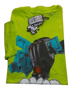Maglietta a maniche corte nuova con etichette $34 AKOO MONEY GRAB verde lime grafica uomo taglia M - Foto 1 di 9
