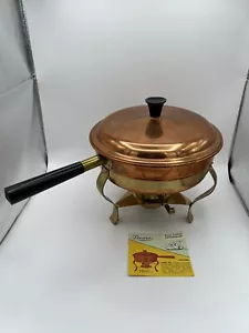 B&M COPPER Douro CHAFING Fondue SERVING WARMING DOUBLE POT PAN Portugal - Picture 1 of 10