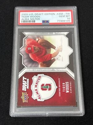 2009-10 Upper Deck Draft Edition Alma Mater Tiger Woods #AM-TW PSA 10 LOW POP - Image 1 of 3