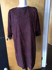 Vintage Sandie 1980s Black And Red Batwing Sleeve Tunic Dress. - Picture 1 of 11