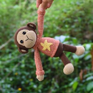 Naughty Monkey Amigurumi Stuffed Crochet - Monkey Plush Toy -  Lovely Monkey Toy