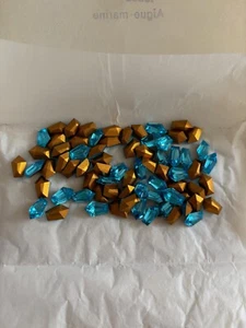 Swarovski vintage crystal coffins aquamarine 7mm X 10.5 mm - Picture 1 of 3