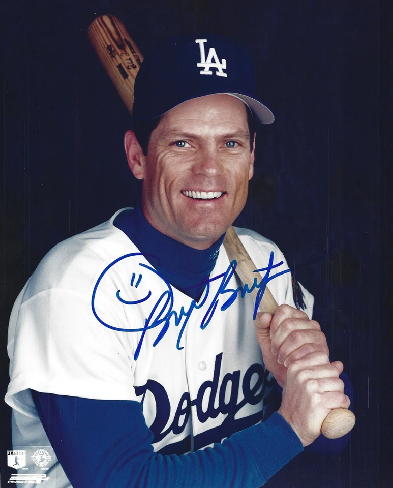 Foto firmada autografiada por Brett Butler de 8x10 - Indios de los Bravos de los Dodgers de la MLB - con certificado de autenticidad Foto 1 de 1