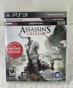 Assassins Creed III GameStop Edition PS3 Playstation 3 con código exclusivo - Imagen 1 de 10
