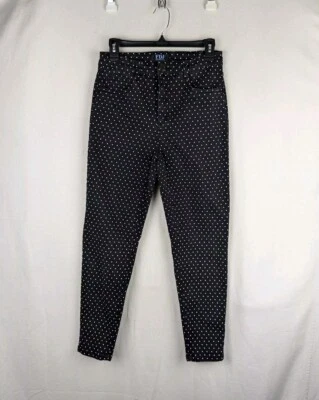 FDJ French Dressing Jeans Pants Womens size 10 Black Polka Dot Stretch Skinny - Image 1 of 4