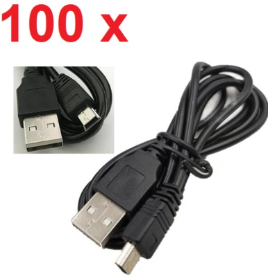LOT 100 x 1000 x USB 2.0 Type A to Mini USB B 5P V3/T Data Sync Charging Cables - Image 1 of 4
