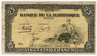 MARTINIQUE FRENCH 1945 ISSUE 25 FRANCS NOTE CHOICE F/VF.PICK#17.