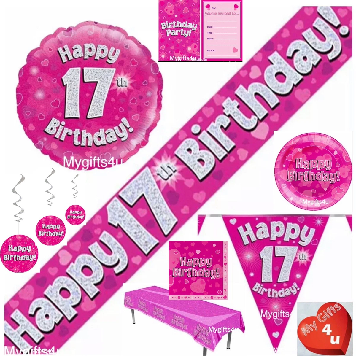 Happy Birthday Luftschlangen – Rosa, Vorbespannt, Party-Dekoration Für Mädchen & Kindergeburtstage